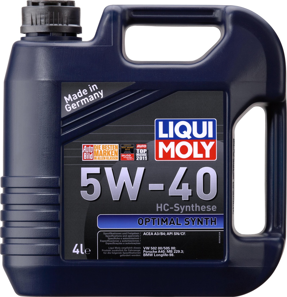 LIQUI MOLY 3926 LM Optimal Synth 5W-40 SN, A3/B4 Масло моторное синт.(502.00, 505.00, LL-98, A-40, 229.3) 4л